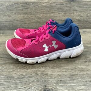 Under Armour Assert 6 Running Shoes Kids Size 4.5Y Pink Navy Blue 1266320-652